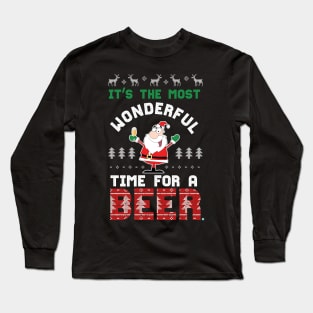 Beer Christmas Xmas Merry Long Sleeve T-Shirt